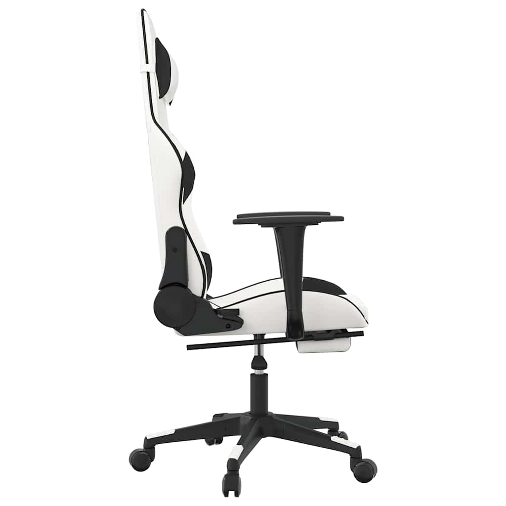 Gaming-Stuhl mit Massagefunktion Schwarz und Blau Kunstleder