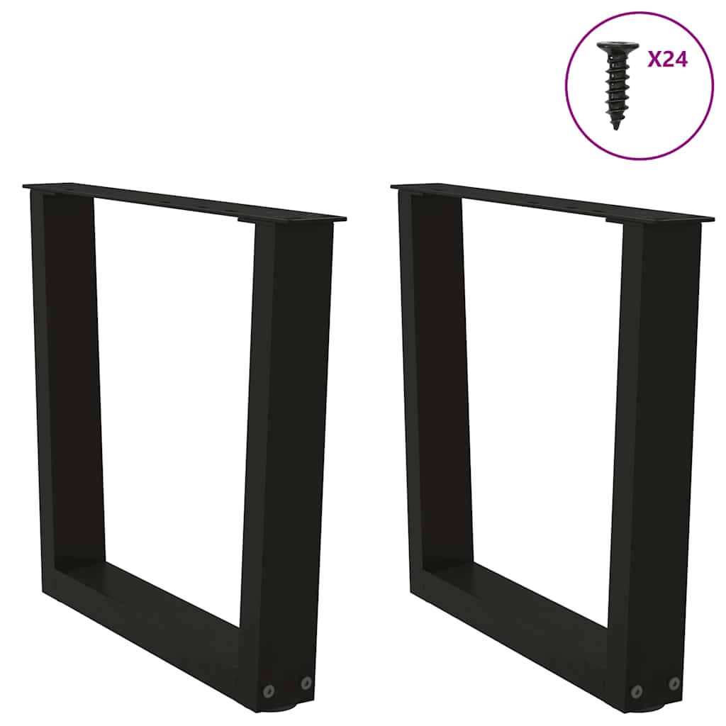 Couchtischbeine V-Form 2 Stück Schwarz 30x(30-31,3) cm Stahl