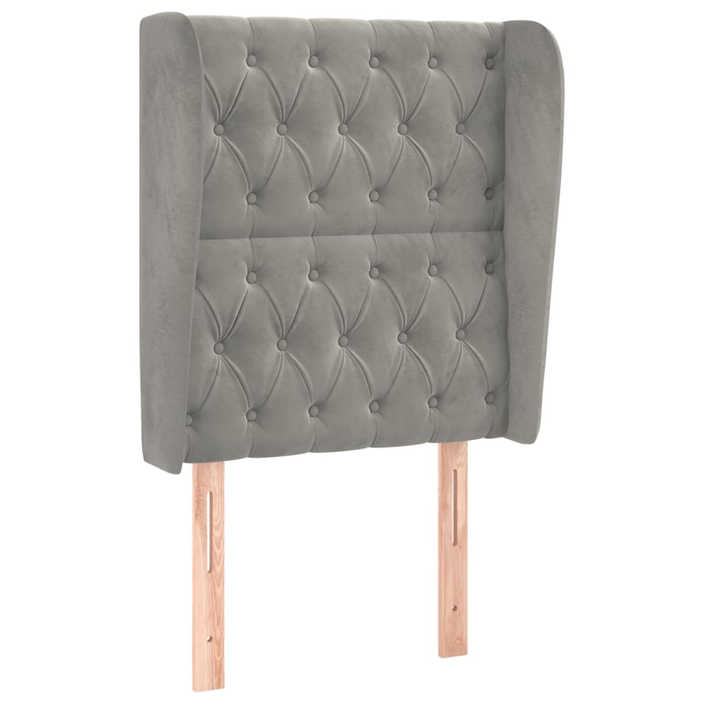 Kopfteil mit Ohren Dunkelblau 93x23x78/88 cm Samt