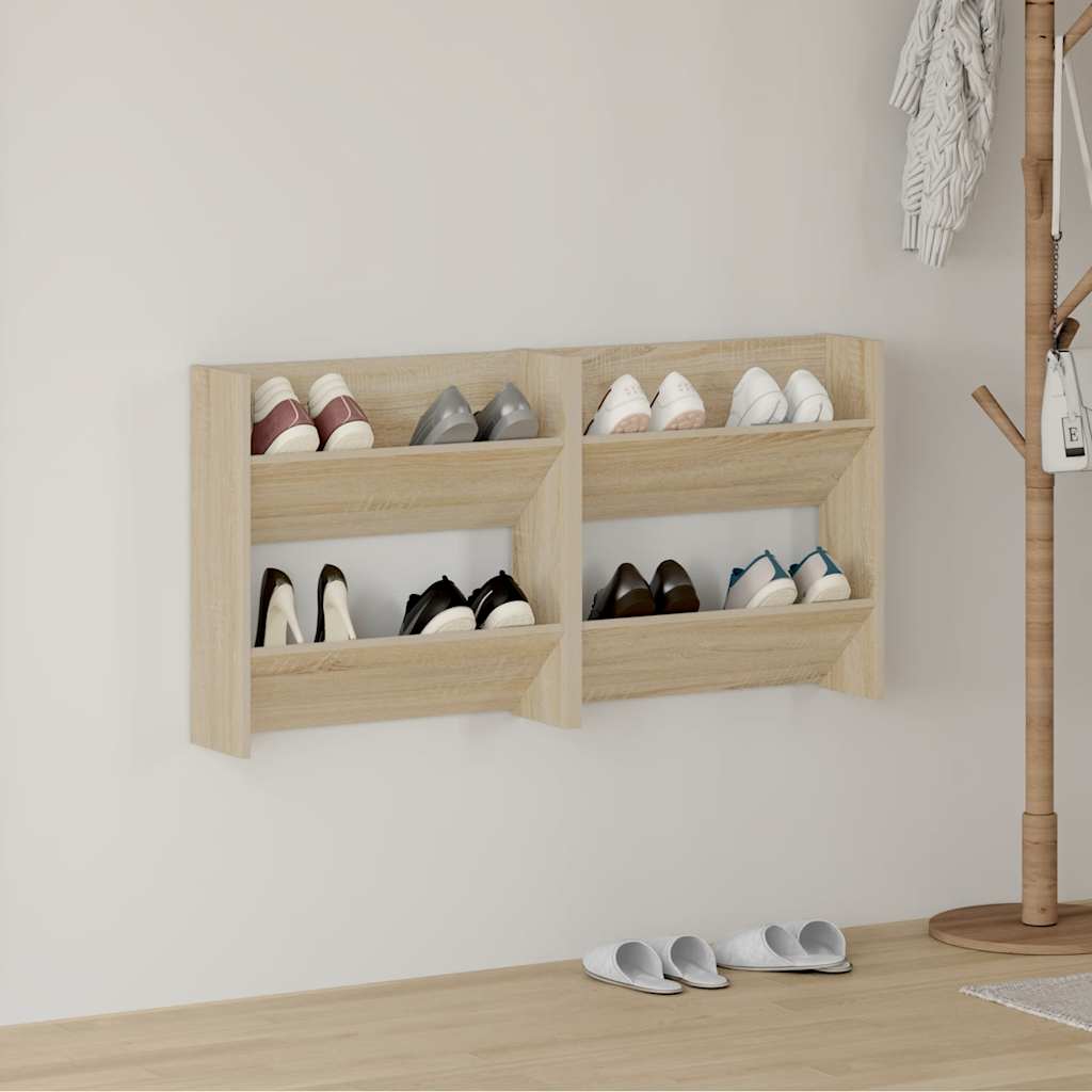 Wand-Schuhschränke 4 Stk. Weiß 60x18x60 cm Holzwerkstoff