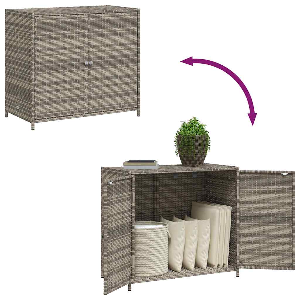 Gartenschrank Schwarz 83x45x76 cm Poly Rattan