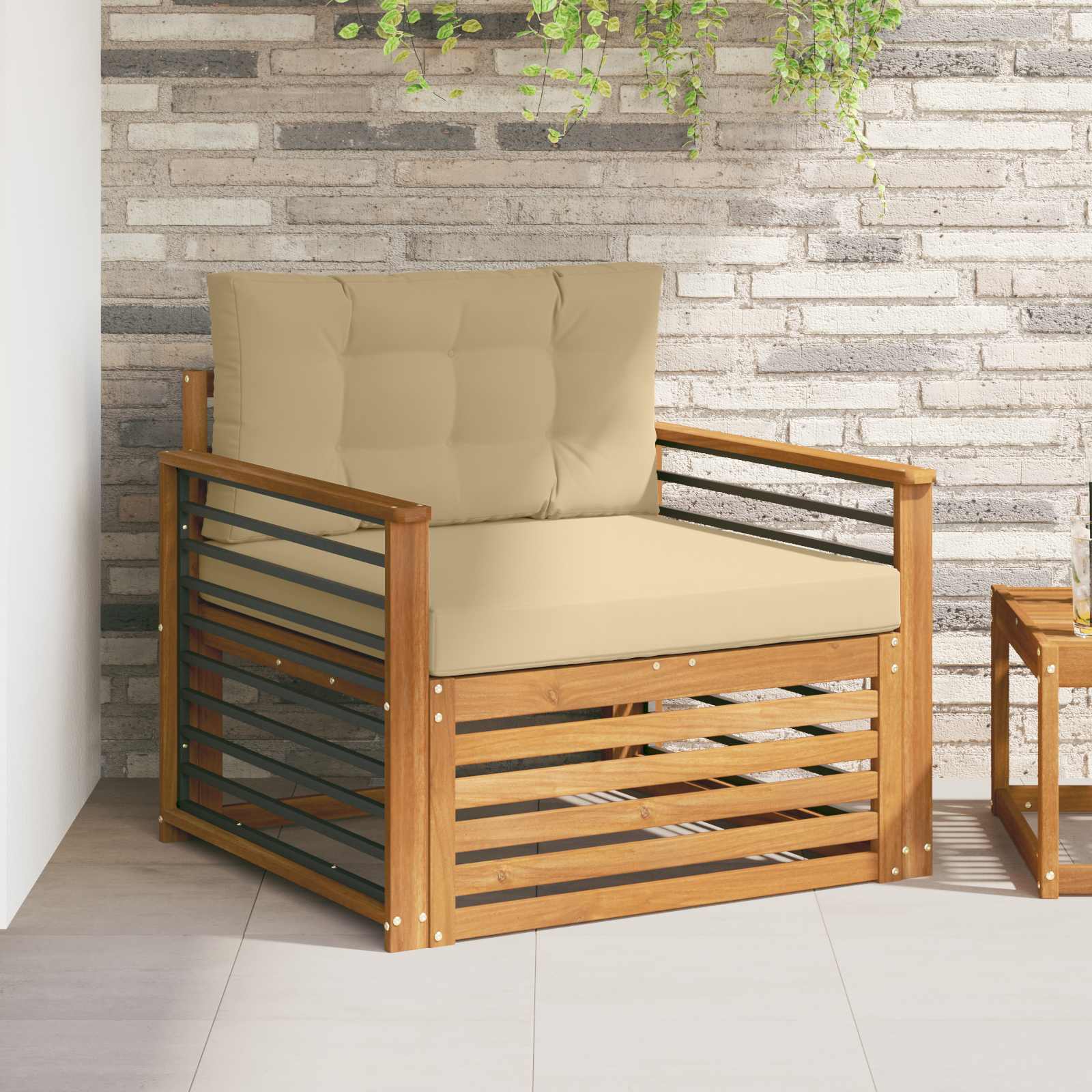 2 Stück Outdoor-Sofa Natur