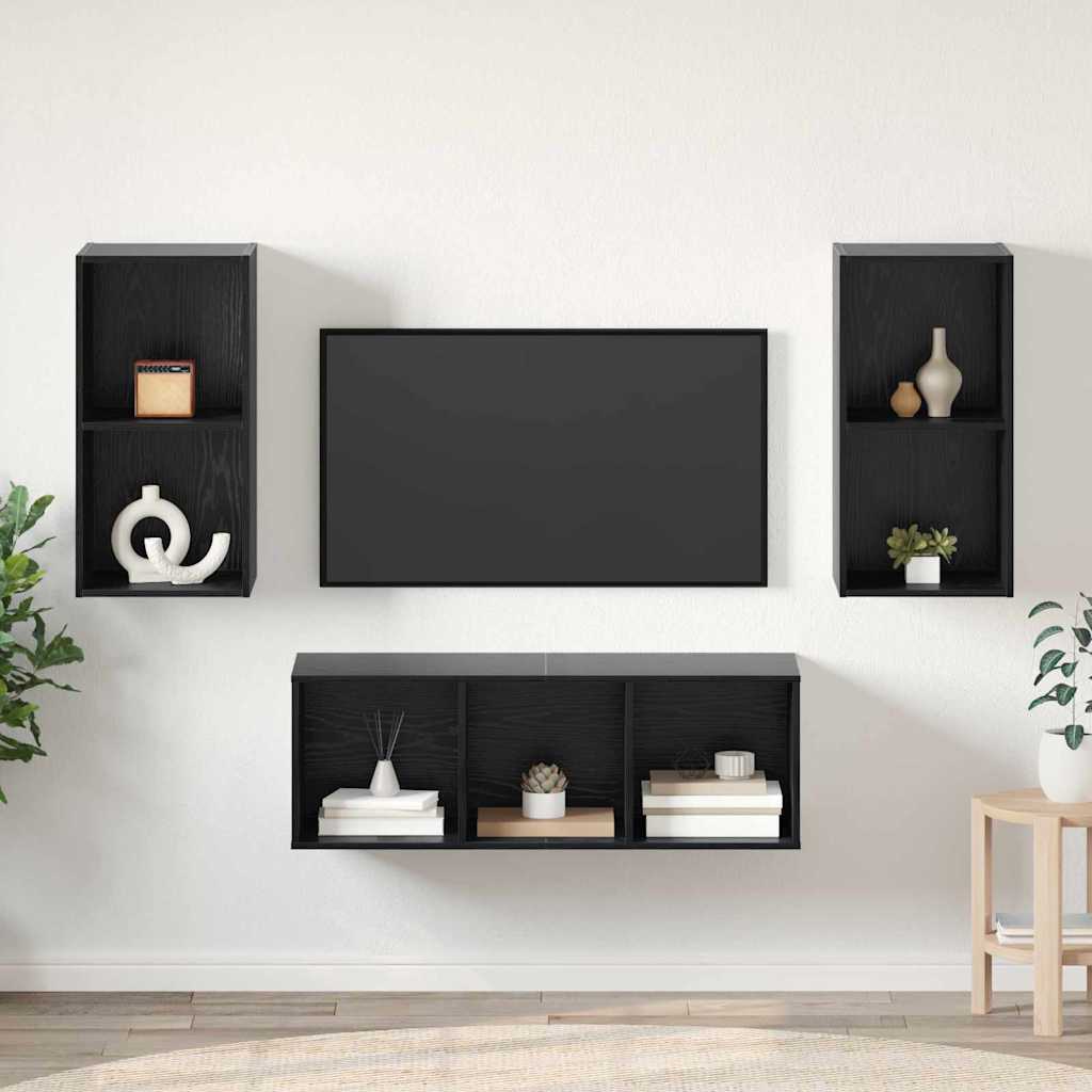 3-tlg. TV-Schrank-Set Weiß Holzwerkstoff