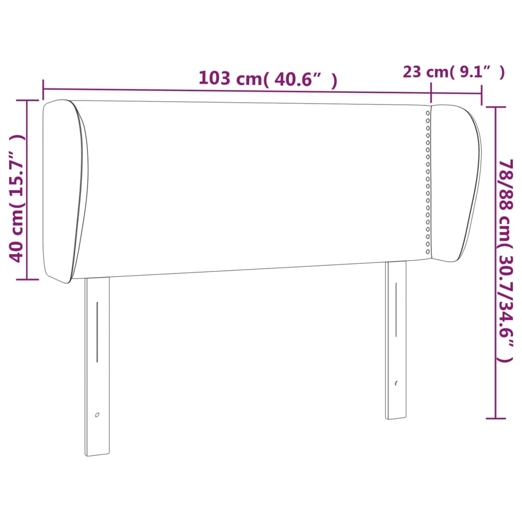 Kopfteil mit Ohren Dunkelgrau 83x23x78/88 cm Stoff