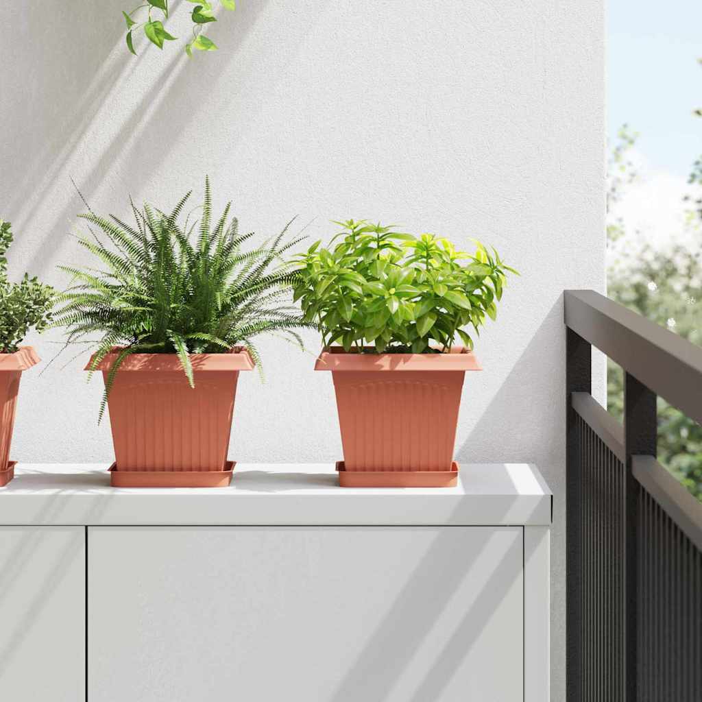 Blumentöpfe 6 pcs Ziegelrot 20 x 20 x 16 cm Kunststoff