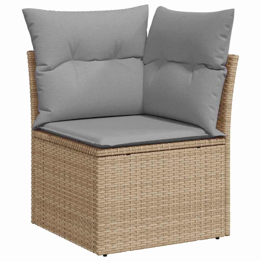 Garten Essgruppe mit Kissen 8 pcs Schwarz und Creme