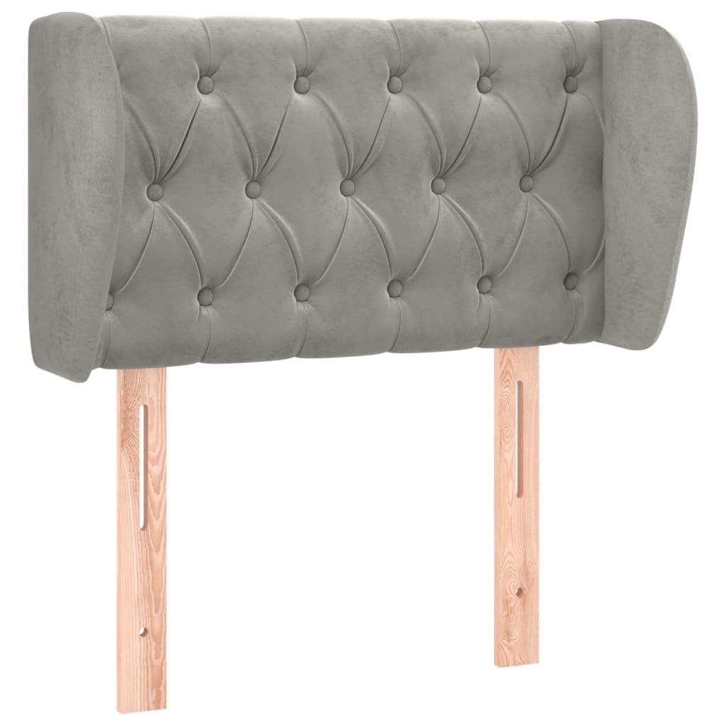 Kopfteil mit Ohren Dunkelblau 93x23x78/88 cm Samt