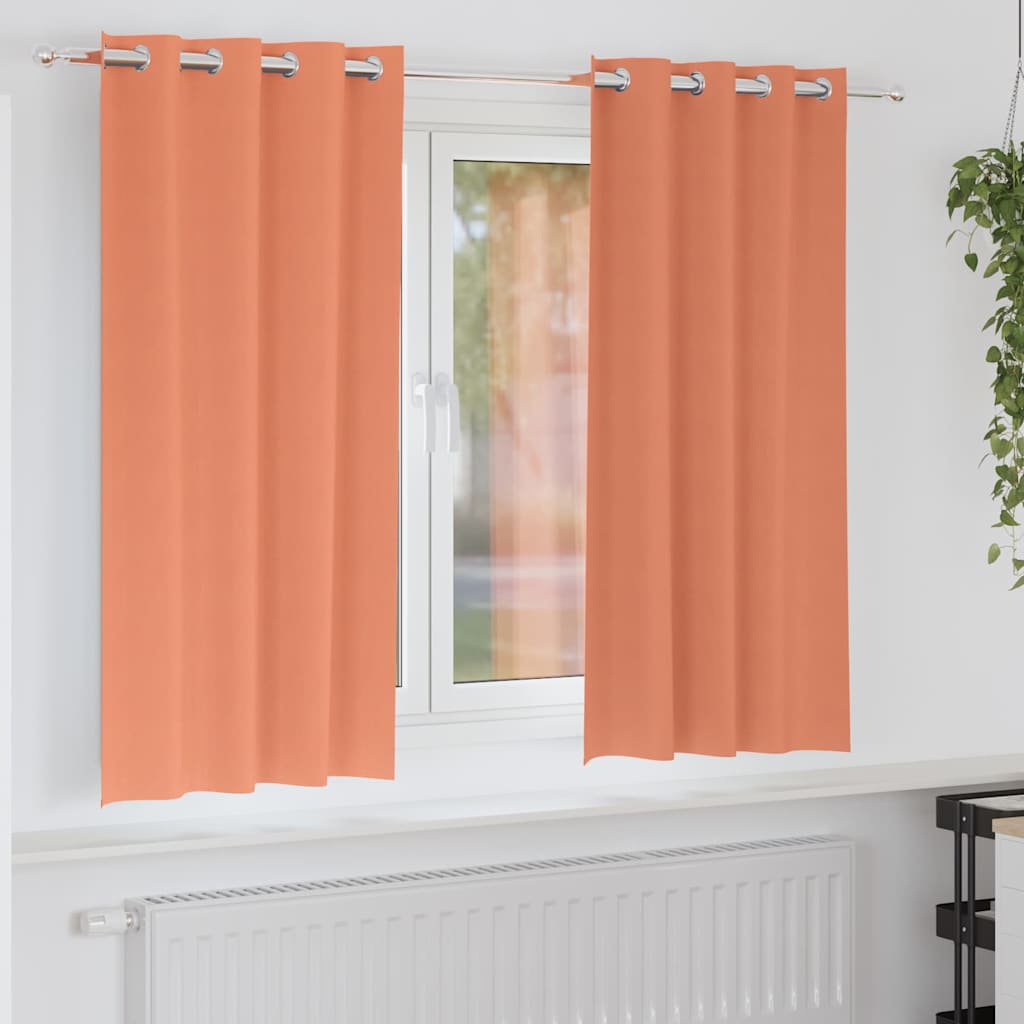 Verdunkelungs-Vorhänge mit Ringen 2 pcs Beige 140 x 140 cm