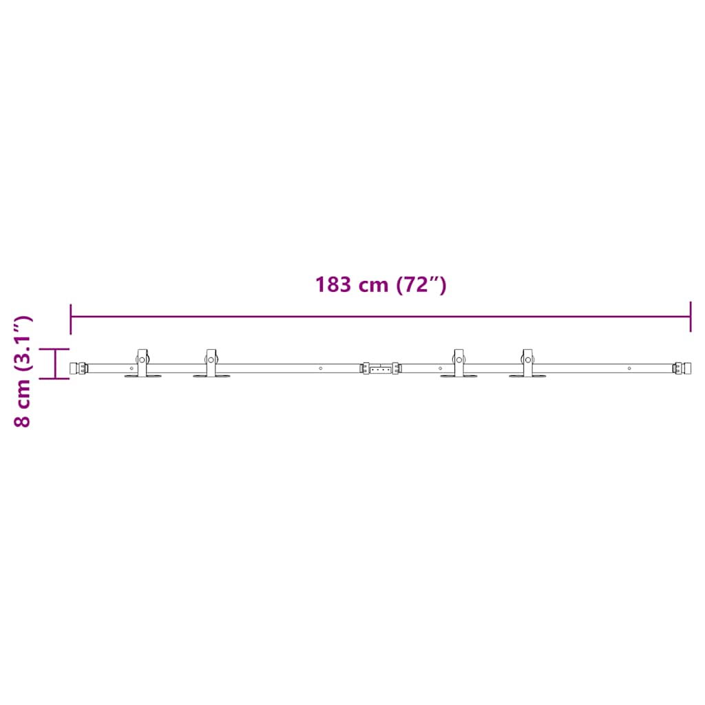 Schiebetürbeschlag Set für Schranktüren 91 cm Karbonstahl