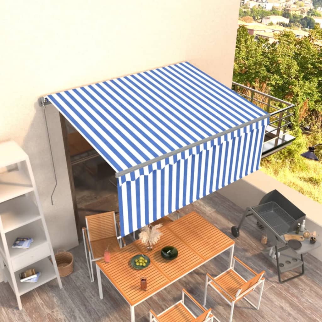 Markise Manuell Einziehbar mit Rollo 3x2,5 m Creme