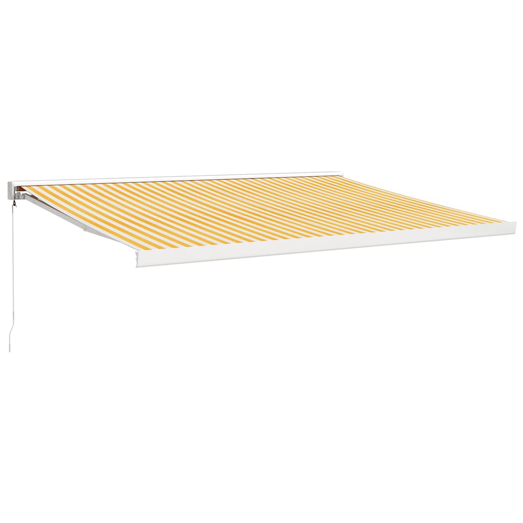 Markise Einziehbar Blau und Weiß 4x3 m Stoff und Aluminium