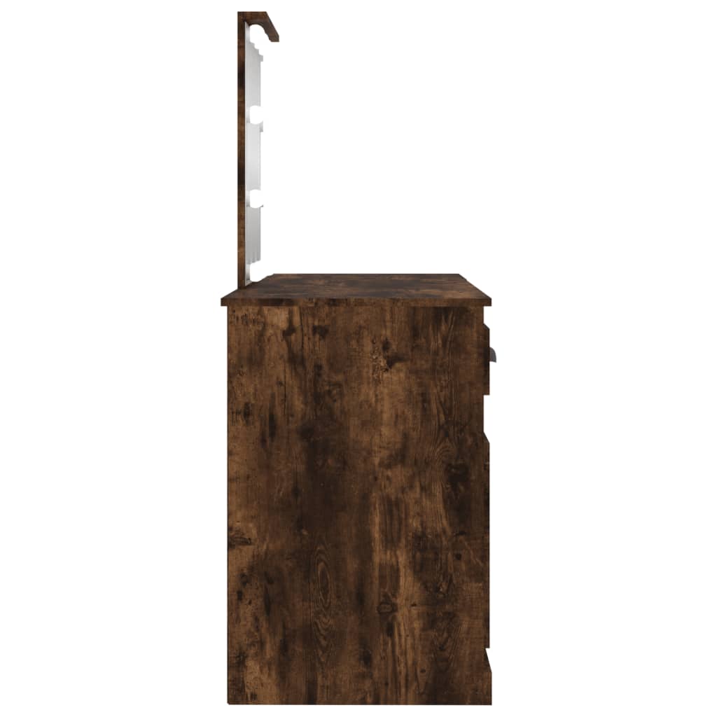 Schminktisch mit LED-Leuchten Sonoma-Eiche 130x50x132,5 cm