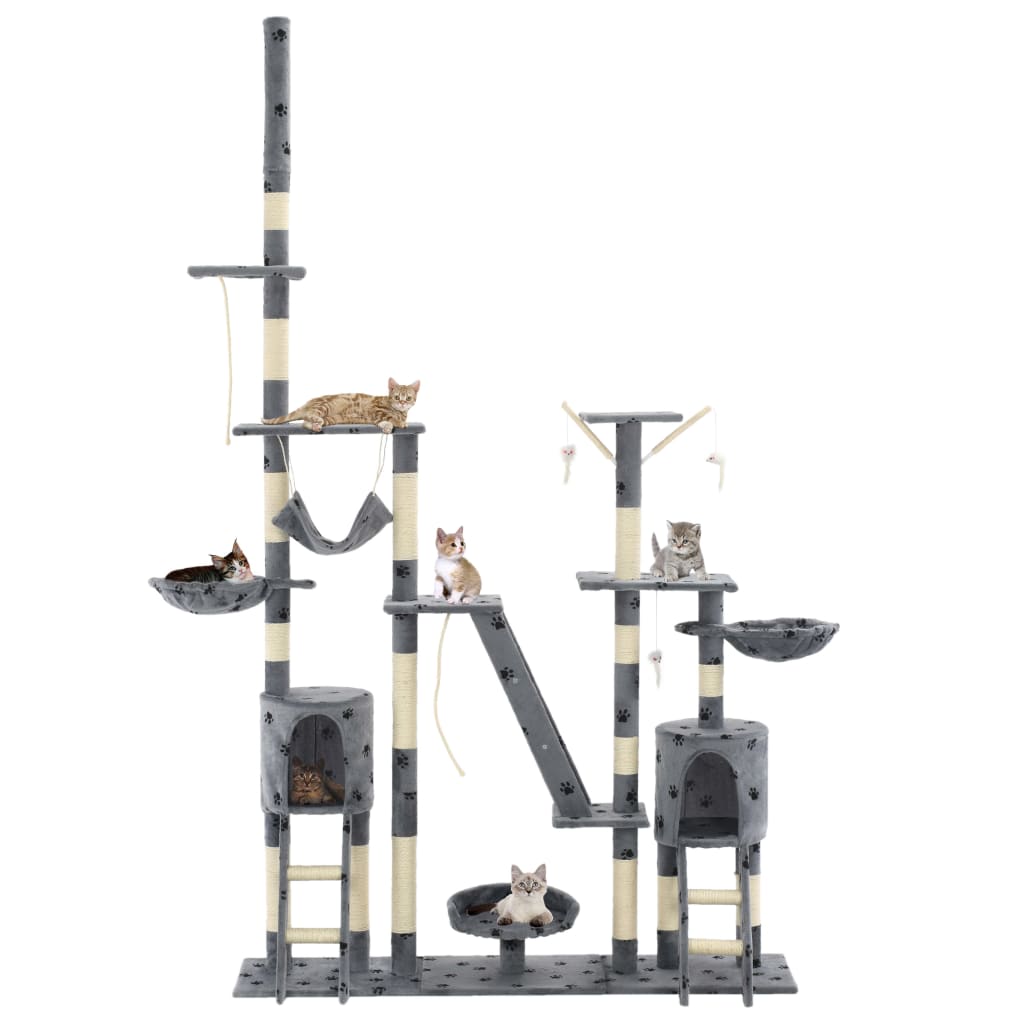 Katzen-Kratzbaum mit Sisal-Kratzsäulen 230 - 250 cm Beige