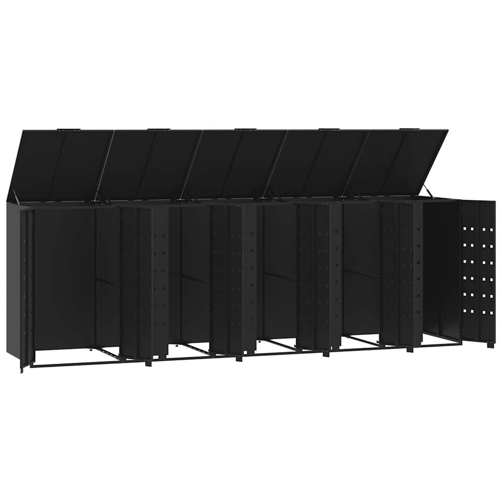 Mülltonnenbox für 2 Tonnen Schwarz 138x79x117 cm Stahl