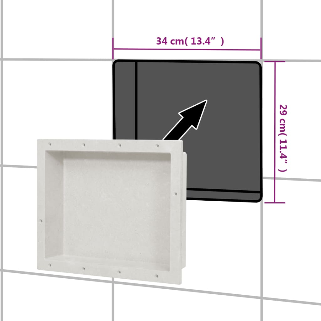 Duschnische Mattgrau 41x36x10 cm