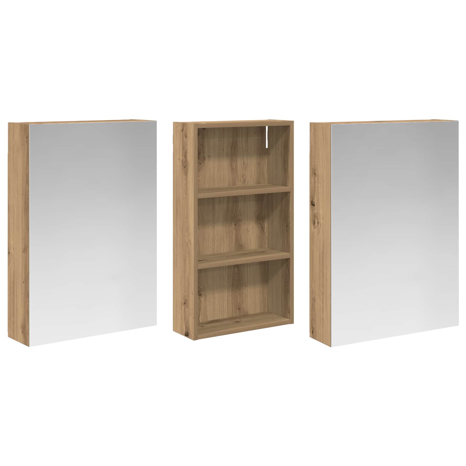 Badezimmerschrank-Set 3 pcs 80 x 10,5 x 50 cm Holzwerkstoff