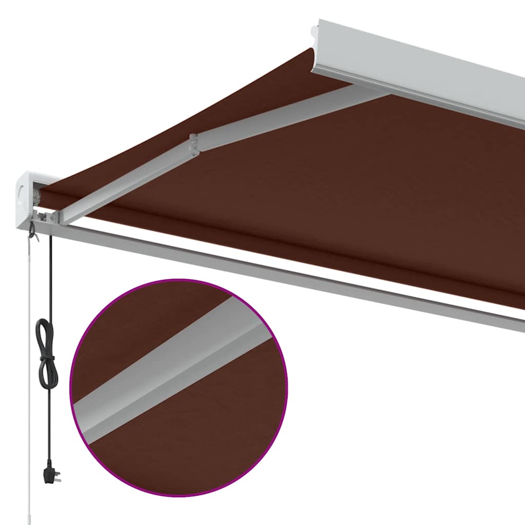 Markise Einziehbar Blau und Weiß 4x3 m Stoff und Aluminium