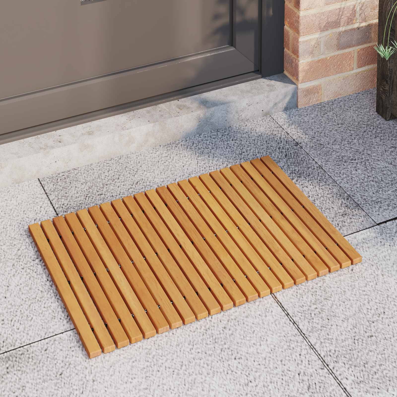 Badematte Braun 60 x 40 cm Massives Akazienholz