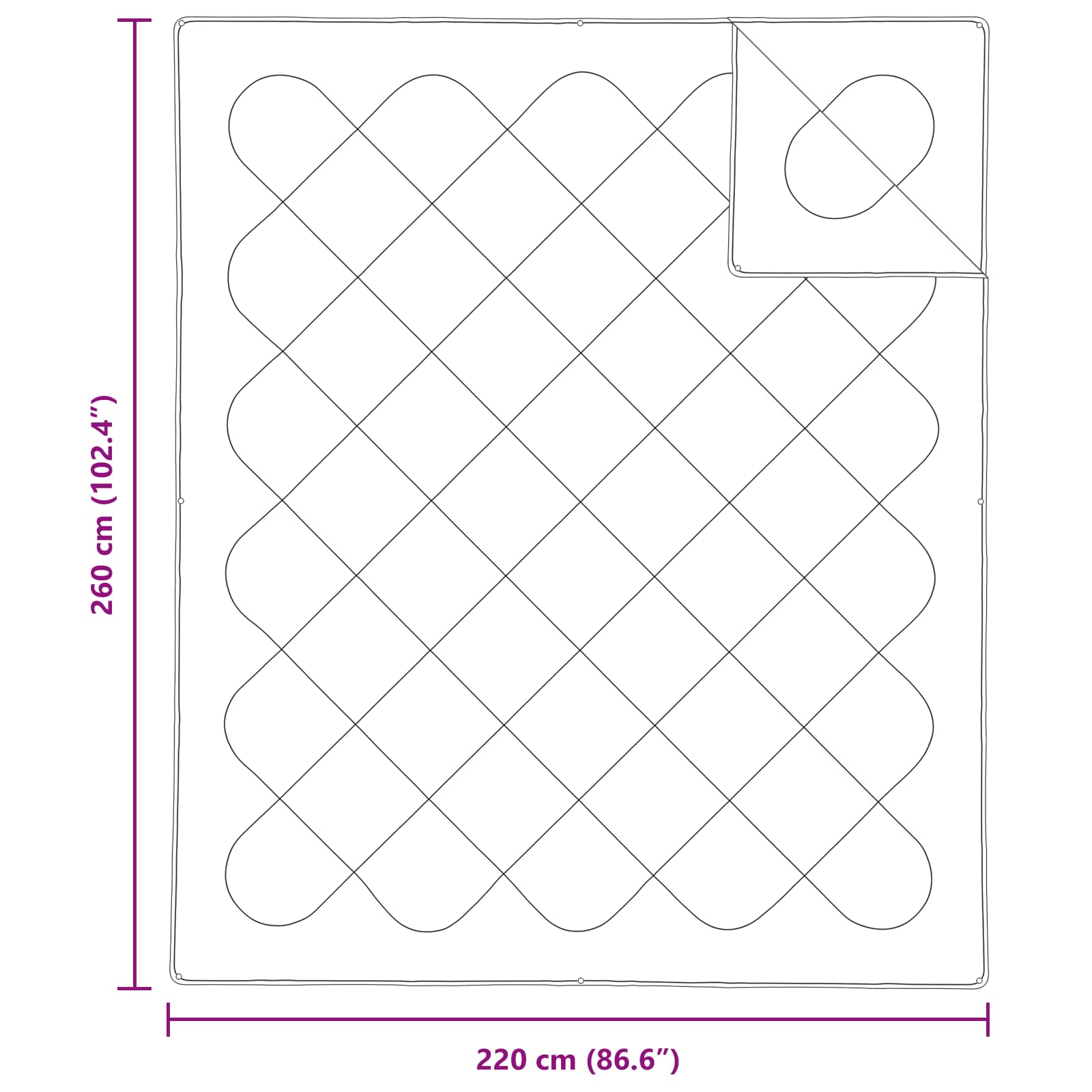 Bettdecke mit Kissen 3 pcs Weiß Mikrofaser