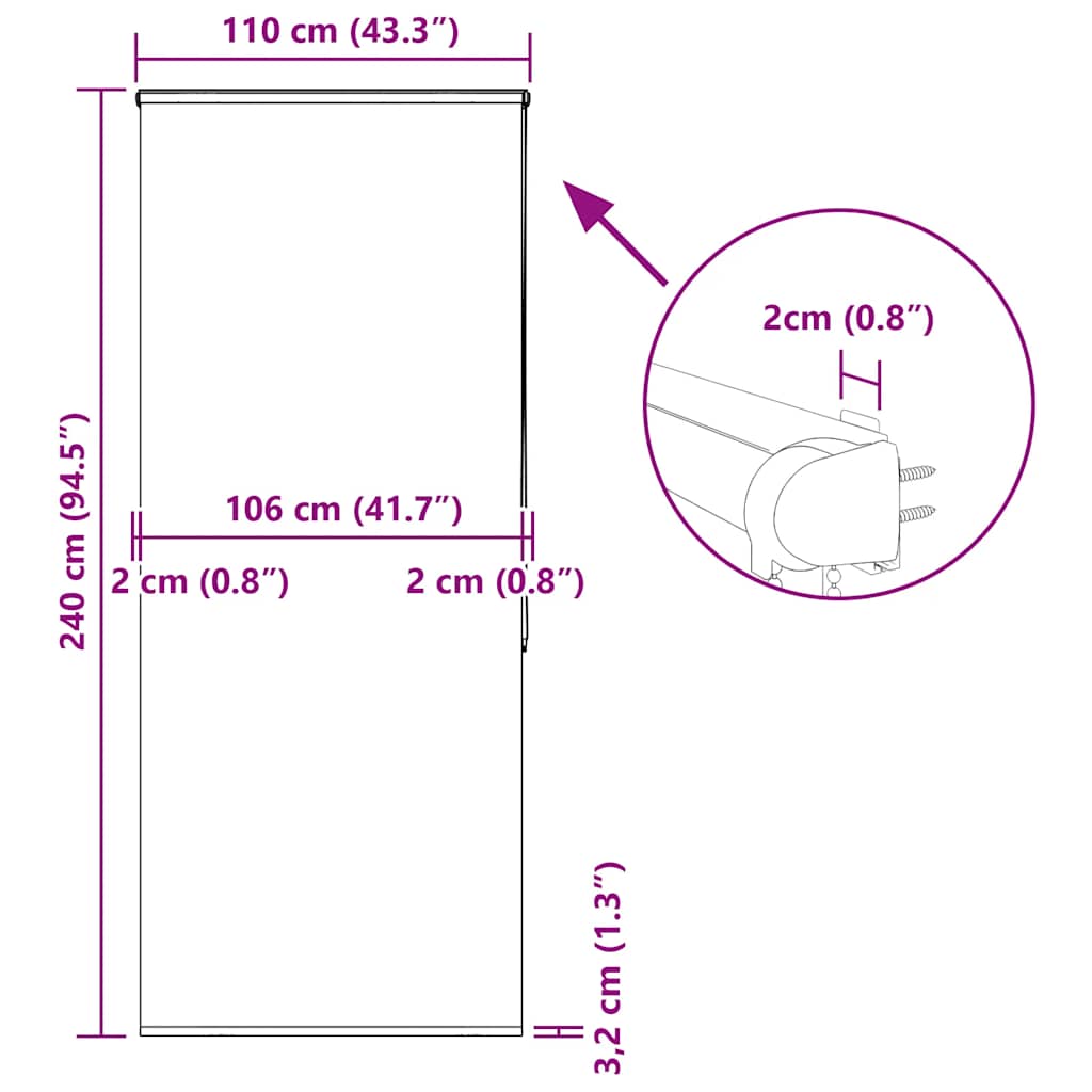 Duschrollo 60x240 cm Stoffbreite 56 cm