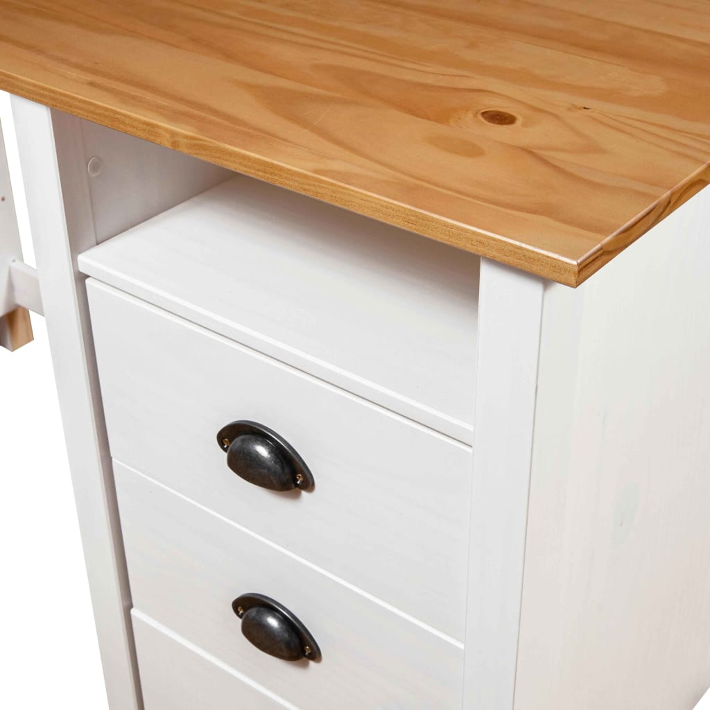 Schreibtisch Hill mit 3 Schubladen 120×50×74 cm Kiefernholz
