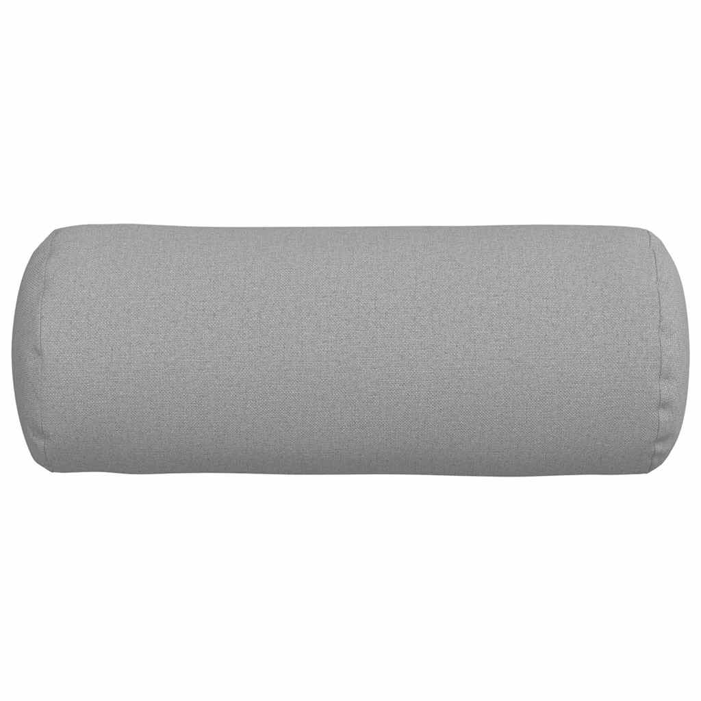 Bolsterkissen 2 Stück Hellgrau Ø 15 x 40 cm Stoff