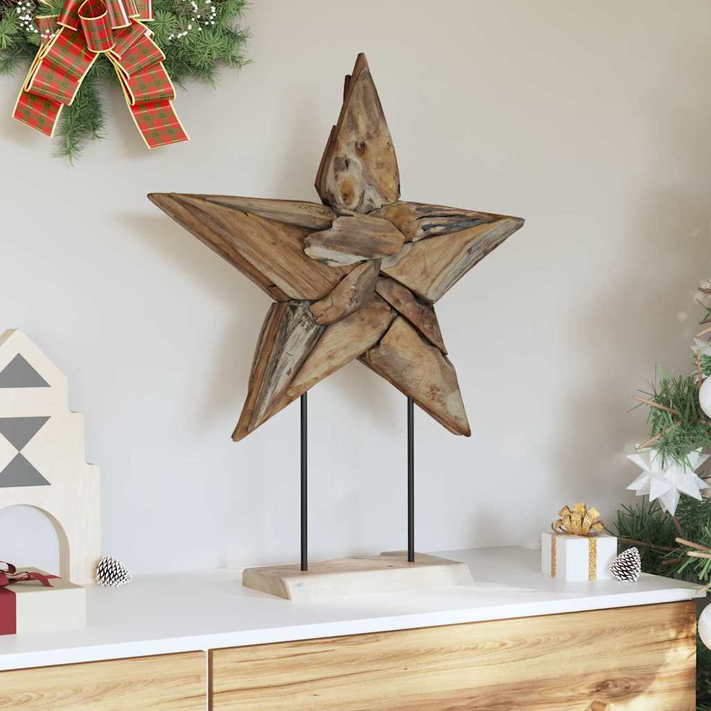 Weihnachtsstern Braun 31 x 15 x 46 cm Massivholz Teak