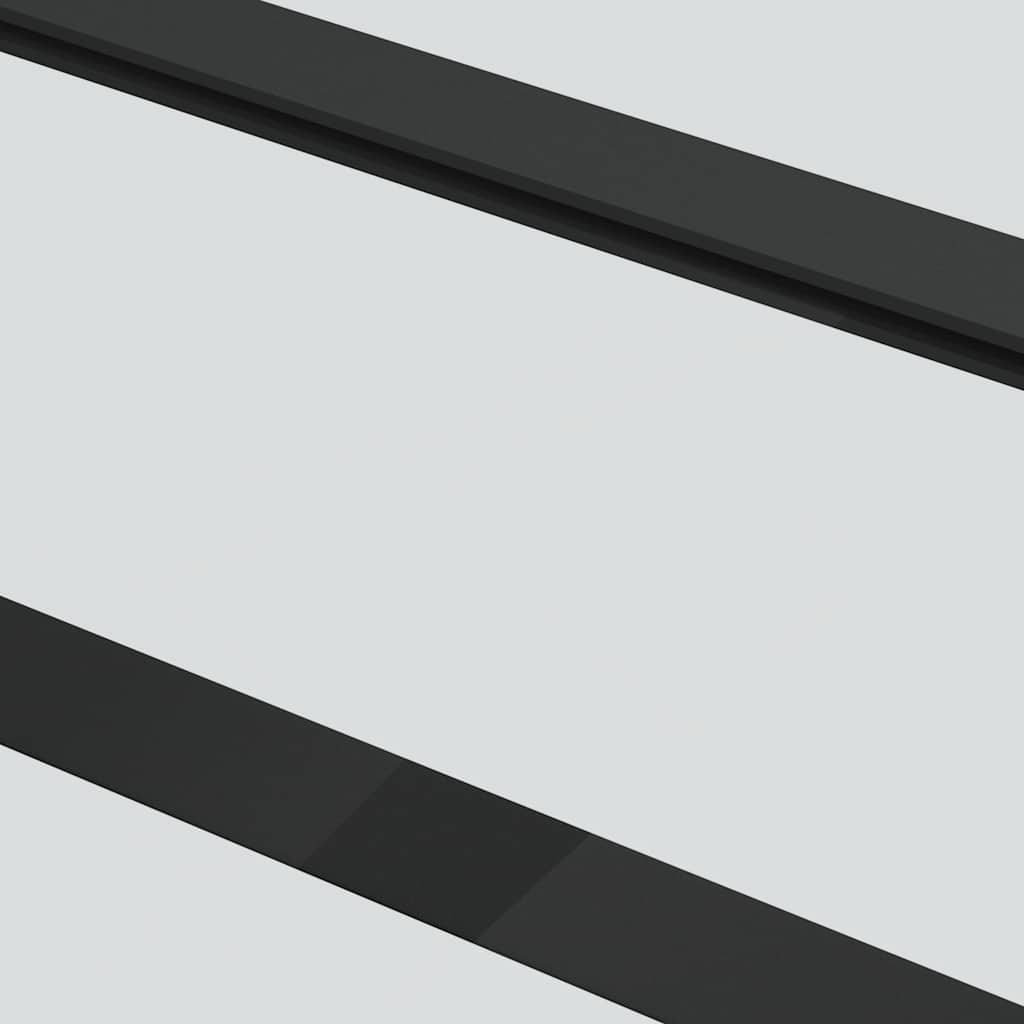 Schiebetür mit Beschlag Schwarz 76x205 cm ESG-Glas
