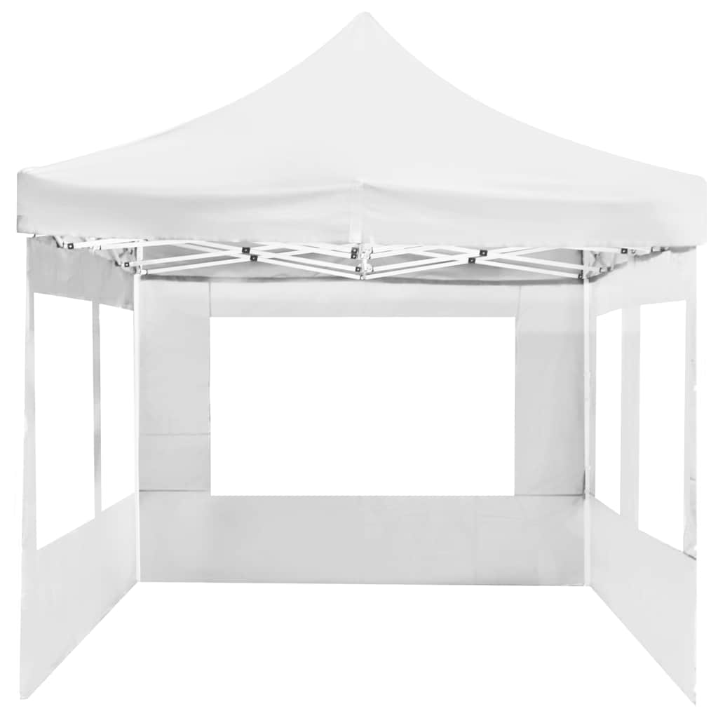 Profi-Partyzelt Faltbar mit Wänden Aluminium 3×3m Weiß