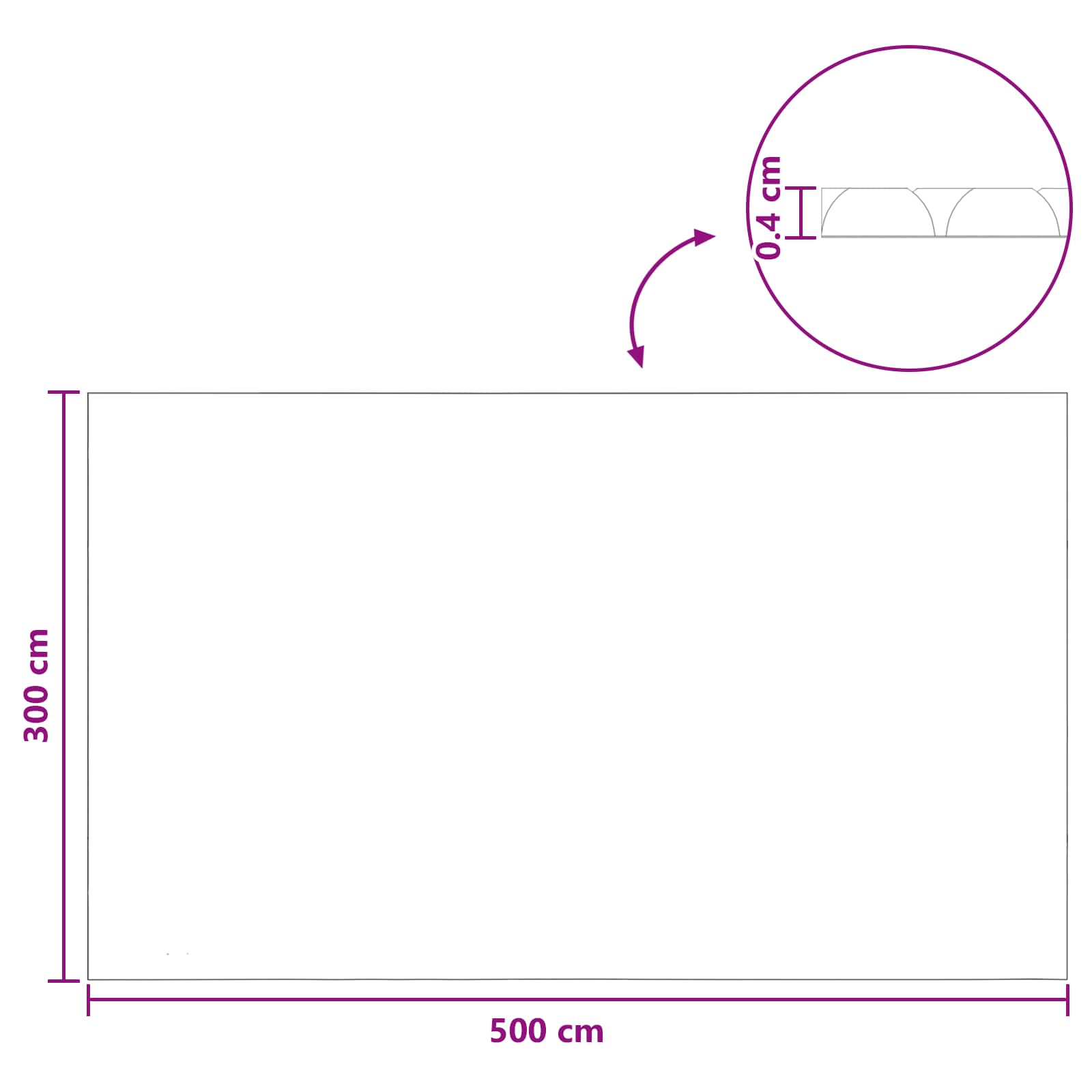 Solar Poolabdeckung 1000 x 500 cm 110 μm Quadratisch PE Schwarz