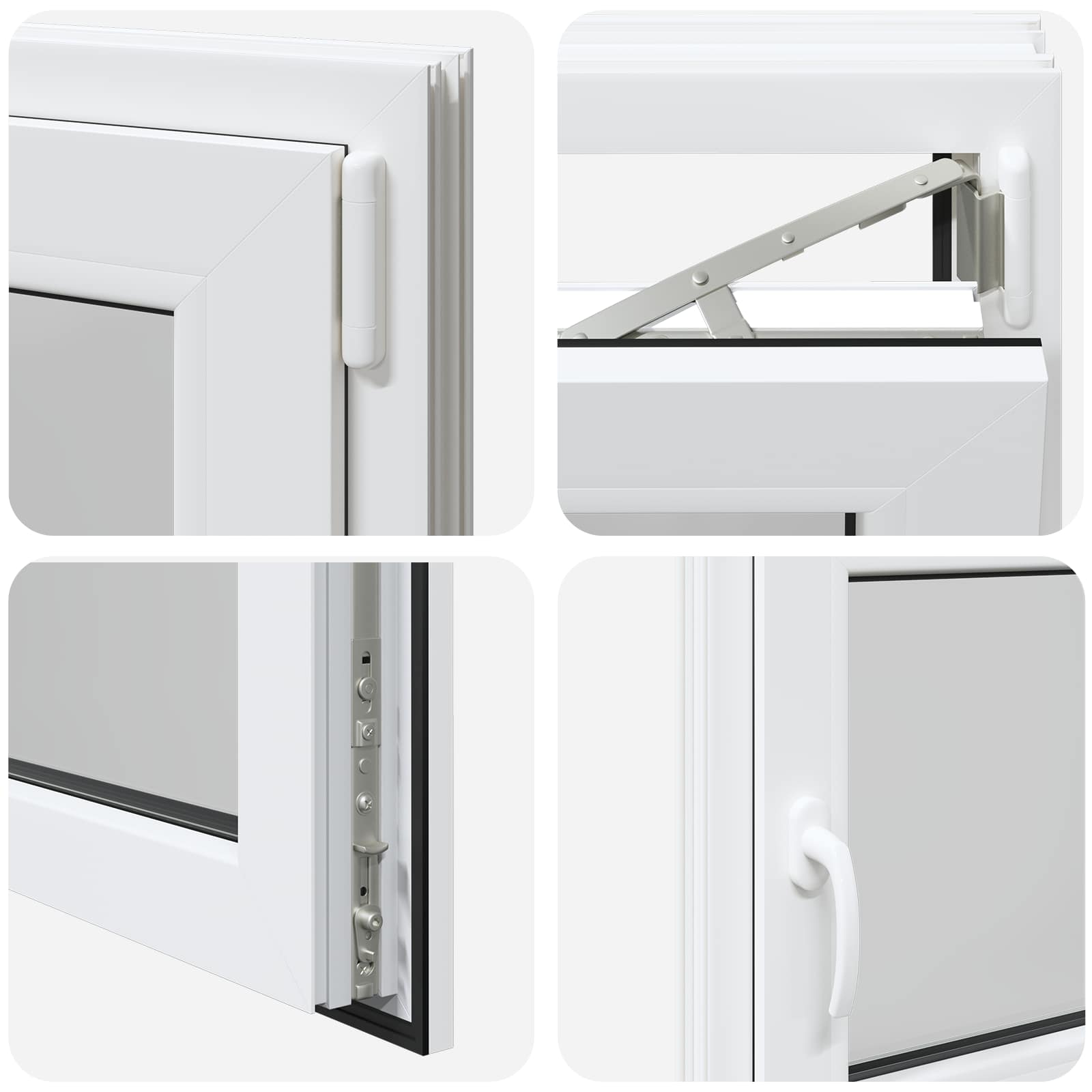 Kellerfenster RISOR 50 x 50 cm PVC und Glas Weiß