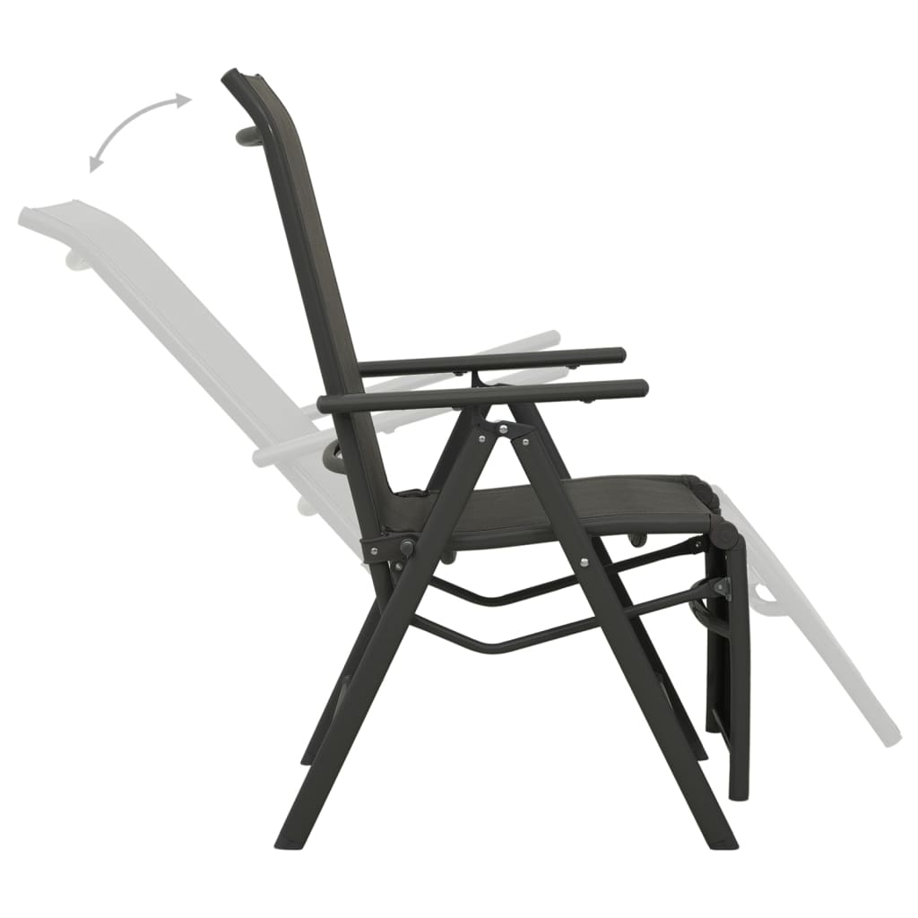 Garten-Liegestuhl Textilene und Aluminium Silbern