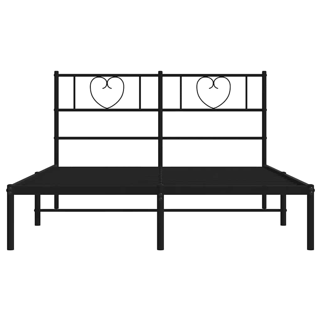 Bettgestell mit Kopfteil Metall Schwarz 100x190 cm
