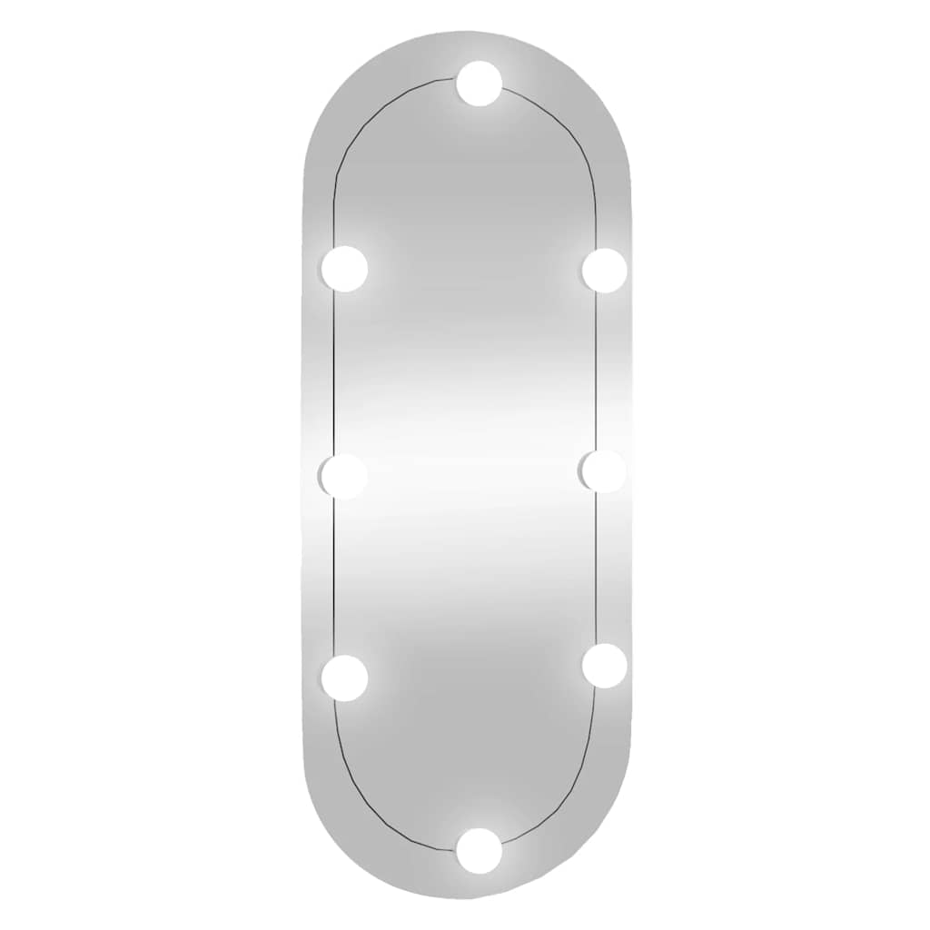 Spiegel mit LED-Leuchten 60x30 cm Glas Oval