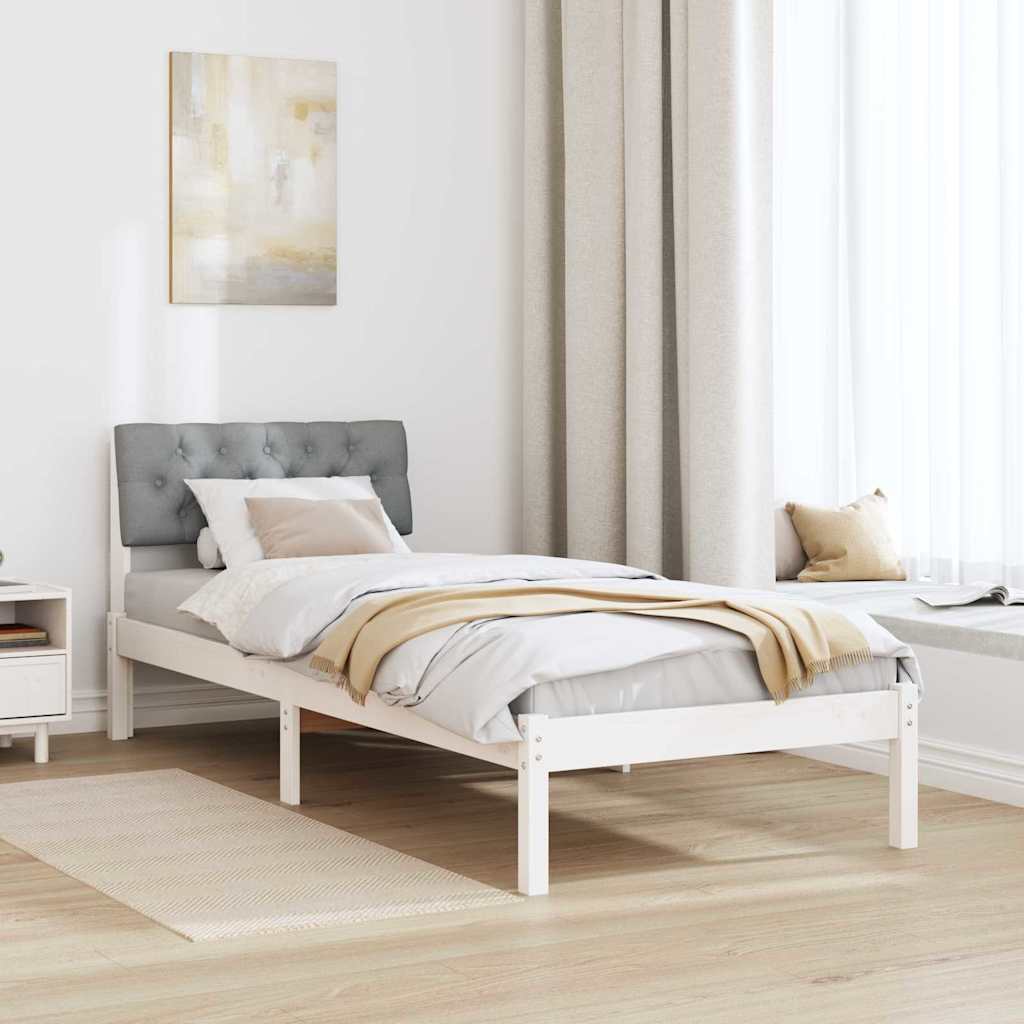 Bettgestell Braun und hellgrau 200 x 200 cm Massivholz Kiefer