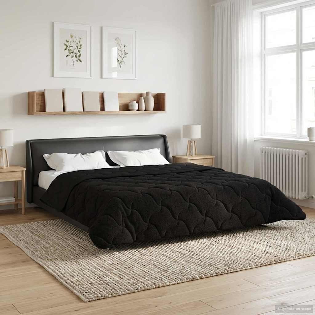 Ganzjahresbettdecke Gepolstert Anthrazit 135 x 200 cm