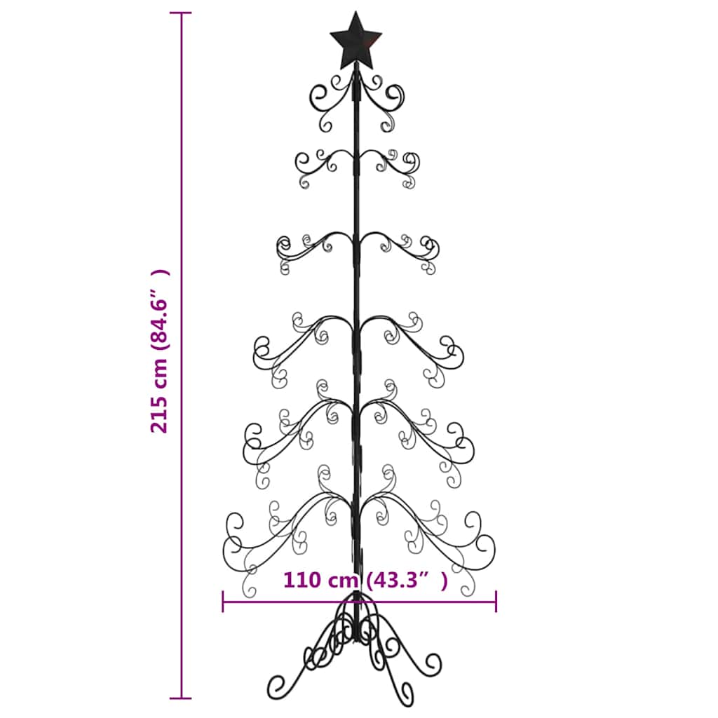 Metall-Weihnachtsbaum für Dekorationen Schwarz 90 cm
