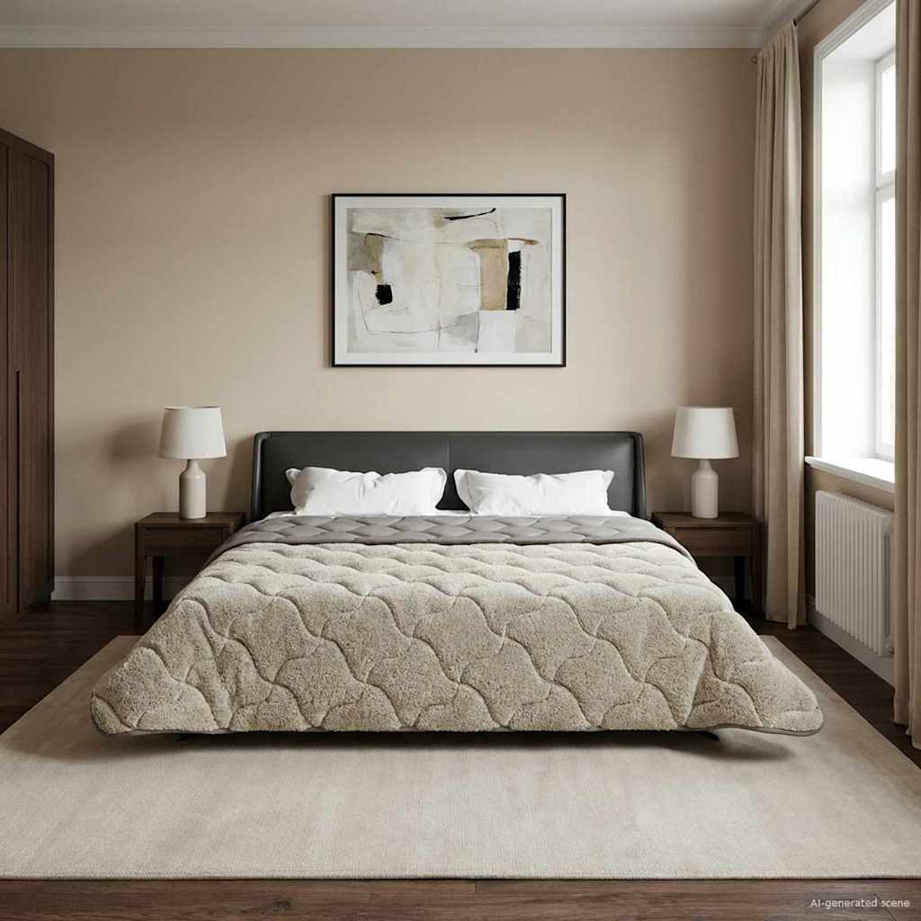 Winterbettdecke Gepolstert Anthrazit 135 x 200 cm