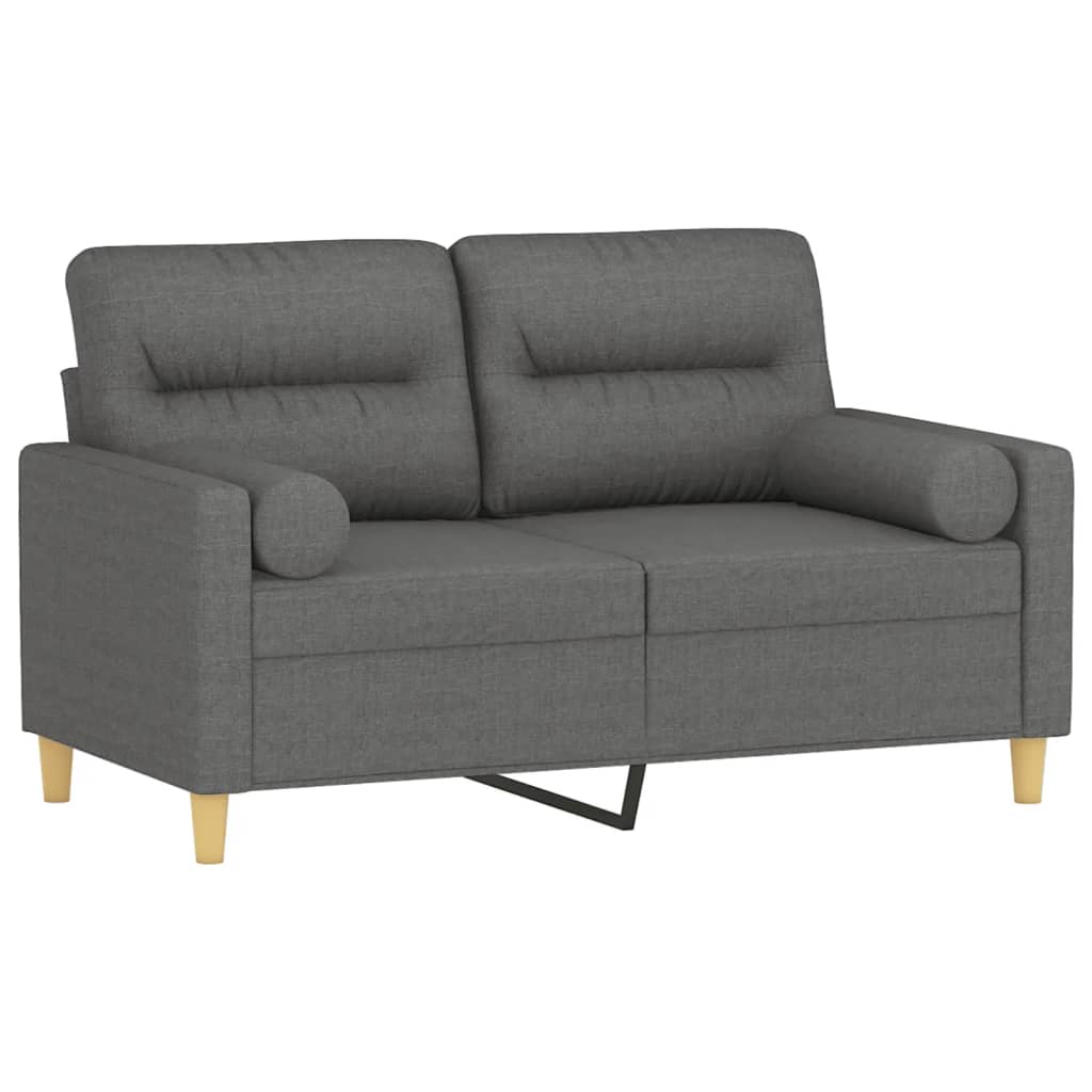 2-Sitzer-Sofa mit Zierkissen Braun 120 cm Stoff