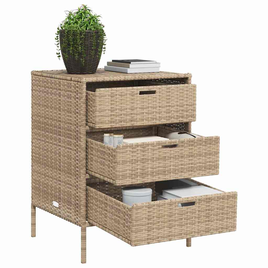 Gartenschrank Schwarz 55x59x80 cm Poly Rattan