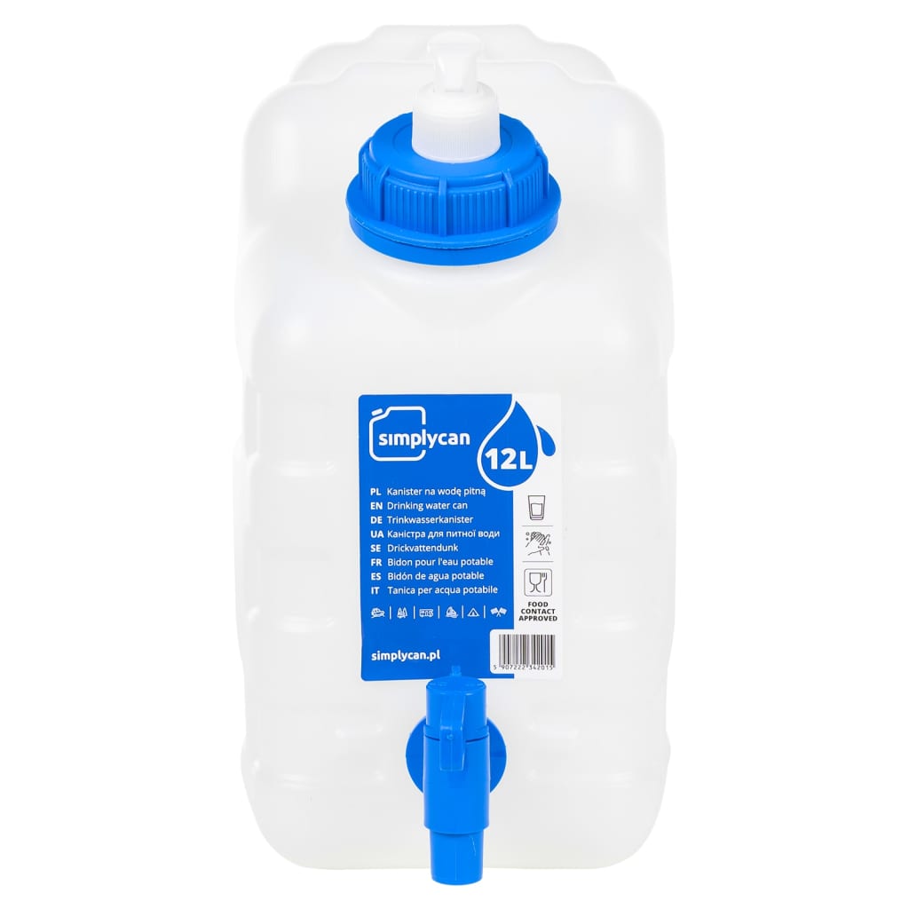 Wasserbehälter mit Hahn Transparent 10 L Kunststoff