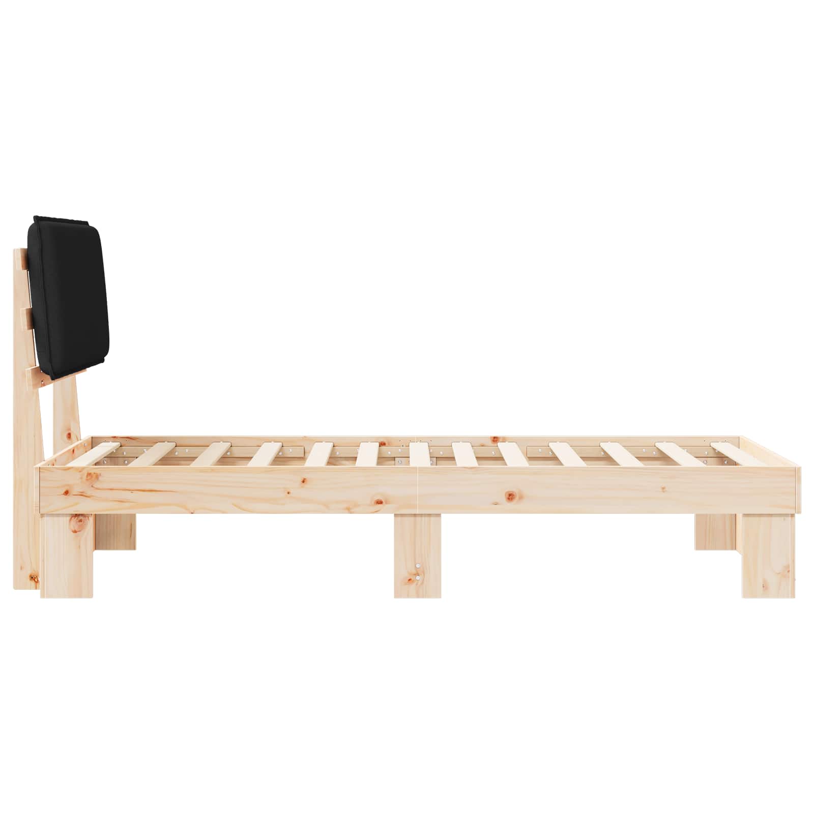 Bettgestell mit gepolstertem Kopfteil Hellgrau 200 x 200 cm
