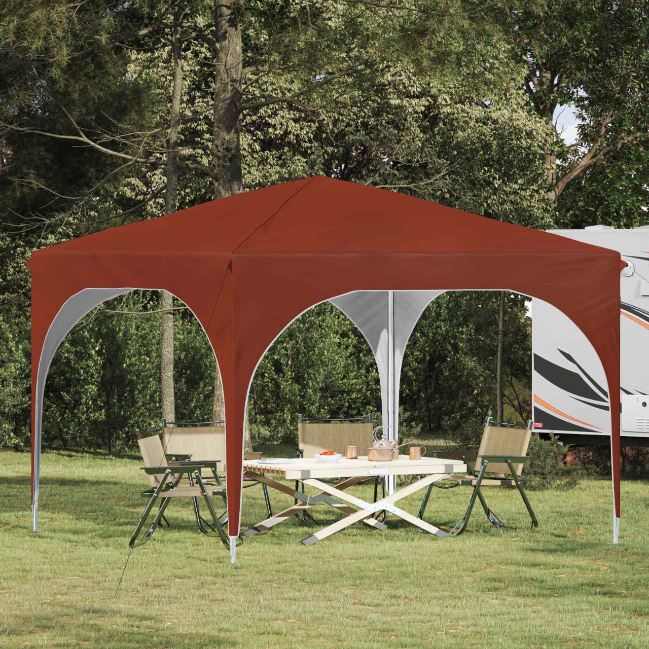 Pop-up Partyzelt 290 x 290 x 245 cm Creme