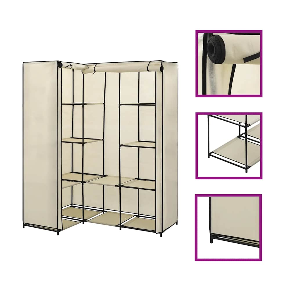Eckkleiderschrank Schwarz 130 x 87 x 169 cm
