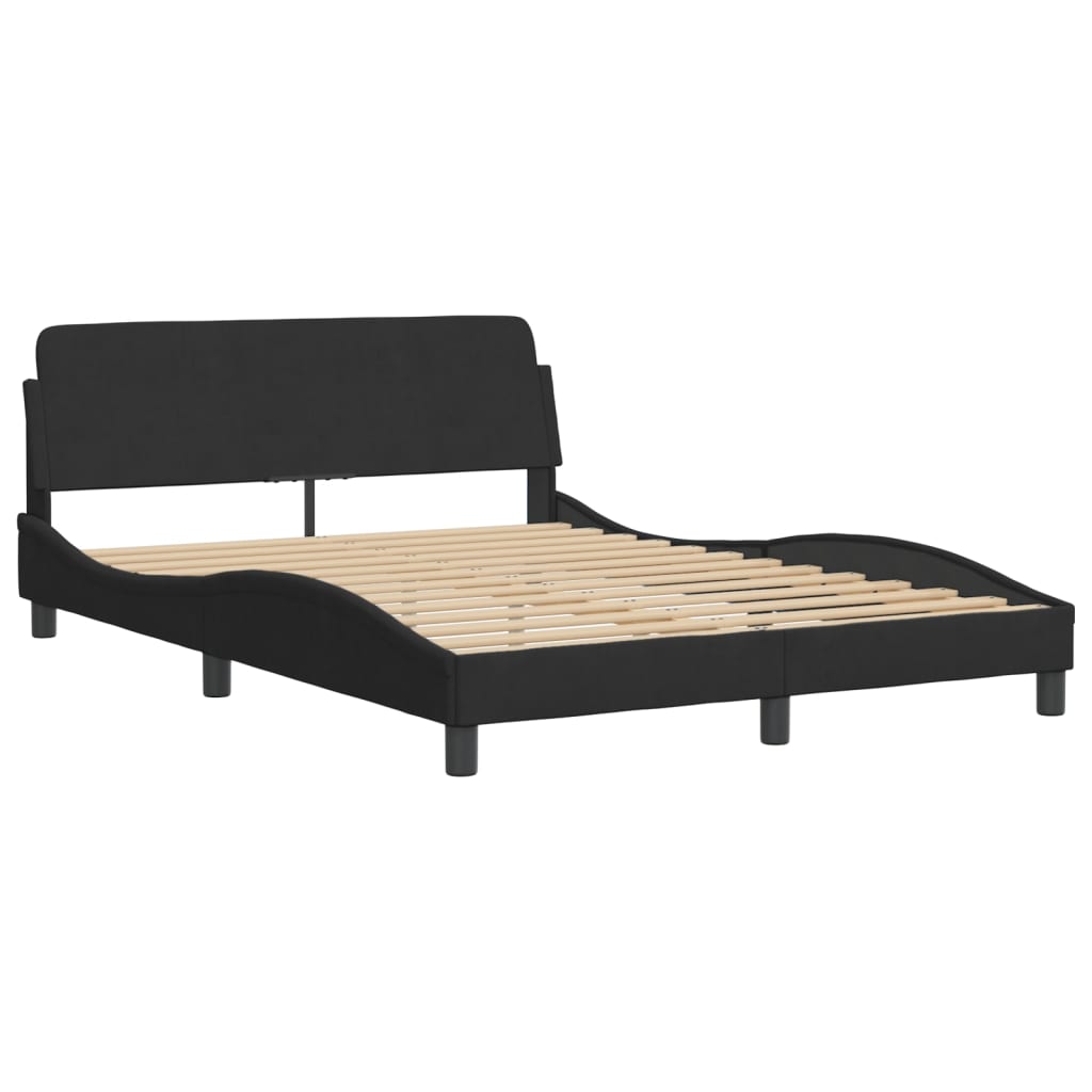 Bett mit Matratze "Hanko" Hellgrau 80x200 cm Samt