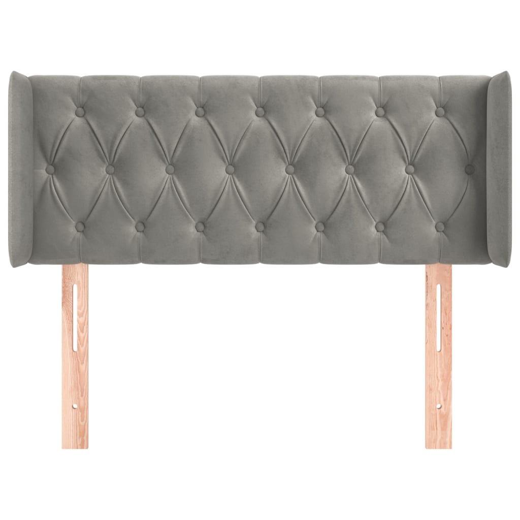 Kopfteil mit Ohren Dunkelblau 93x16x78/88 cm Samt