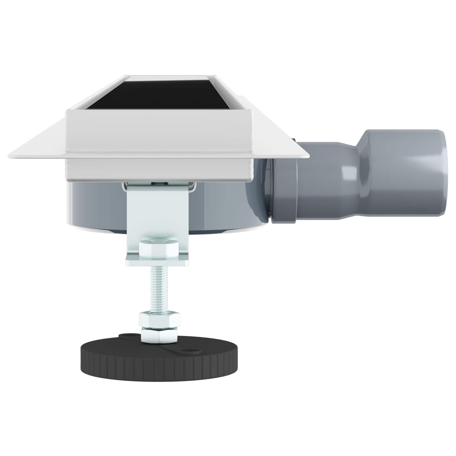 Duschabfluss mit Glashülle und 360° Siphon Schwarz 50 cm