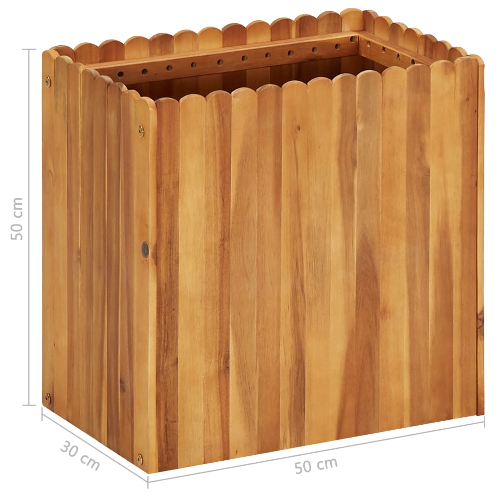 Garten-Hochbeet 50 x 30 x 25 cm Massivholz Akazie