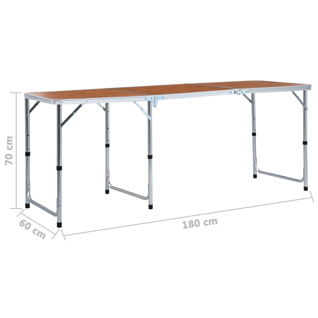 Campingtisch Klappbar Grau Aluminium 120x60 cm