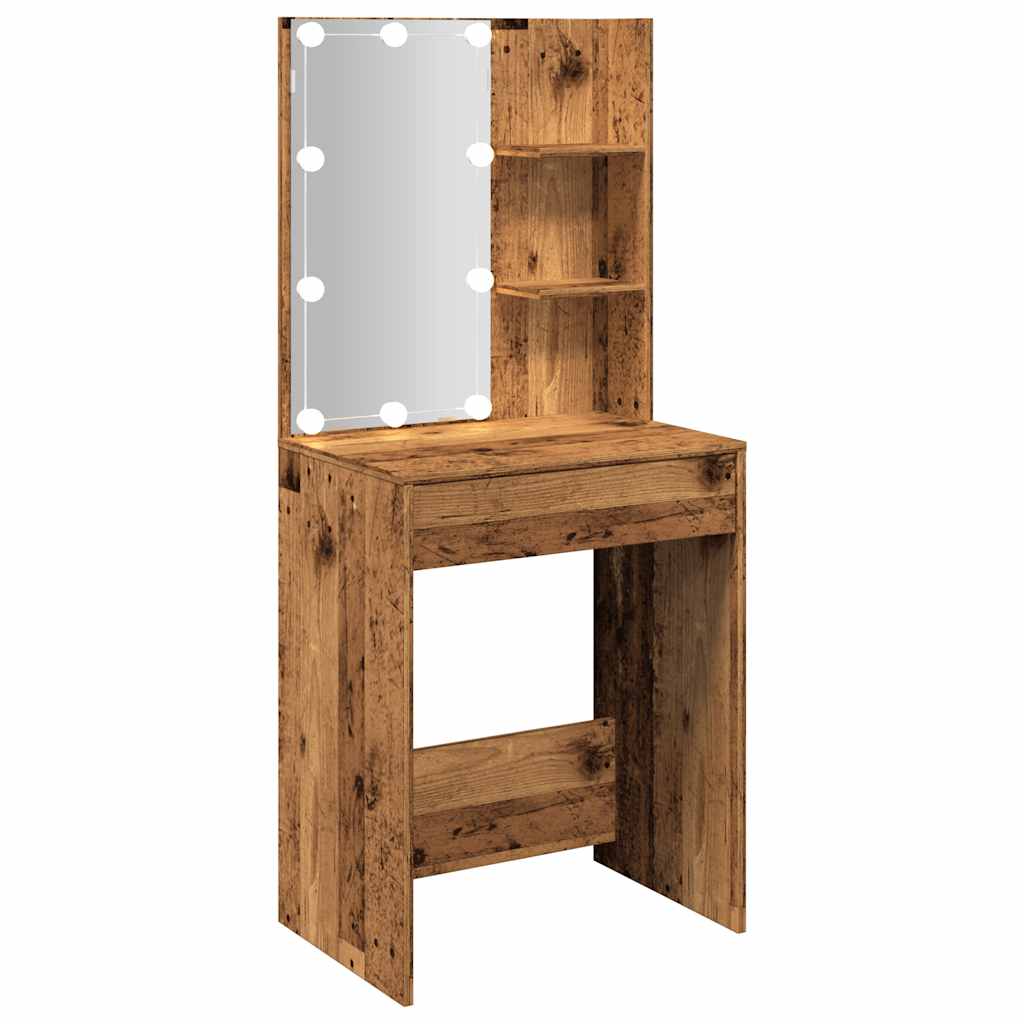 Schminktisch mit LED Weiß 60x40x140 cm
